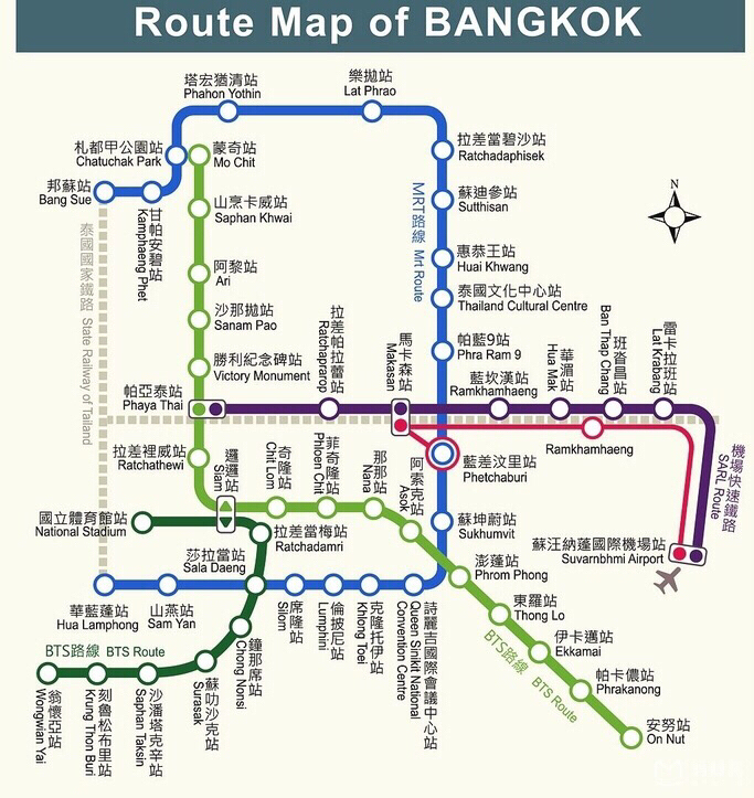 曼谷MRT和机场快线攻略