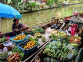 离曼谷市区最近的水上市场—空叻玛荣水上市场